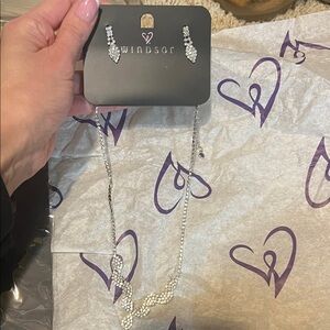 Windsor Silver Necklace and Earring Set